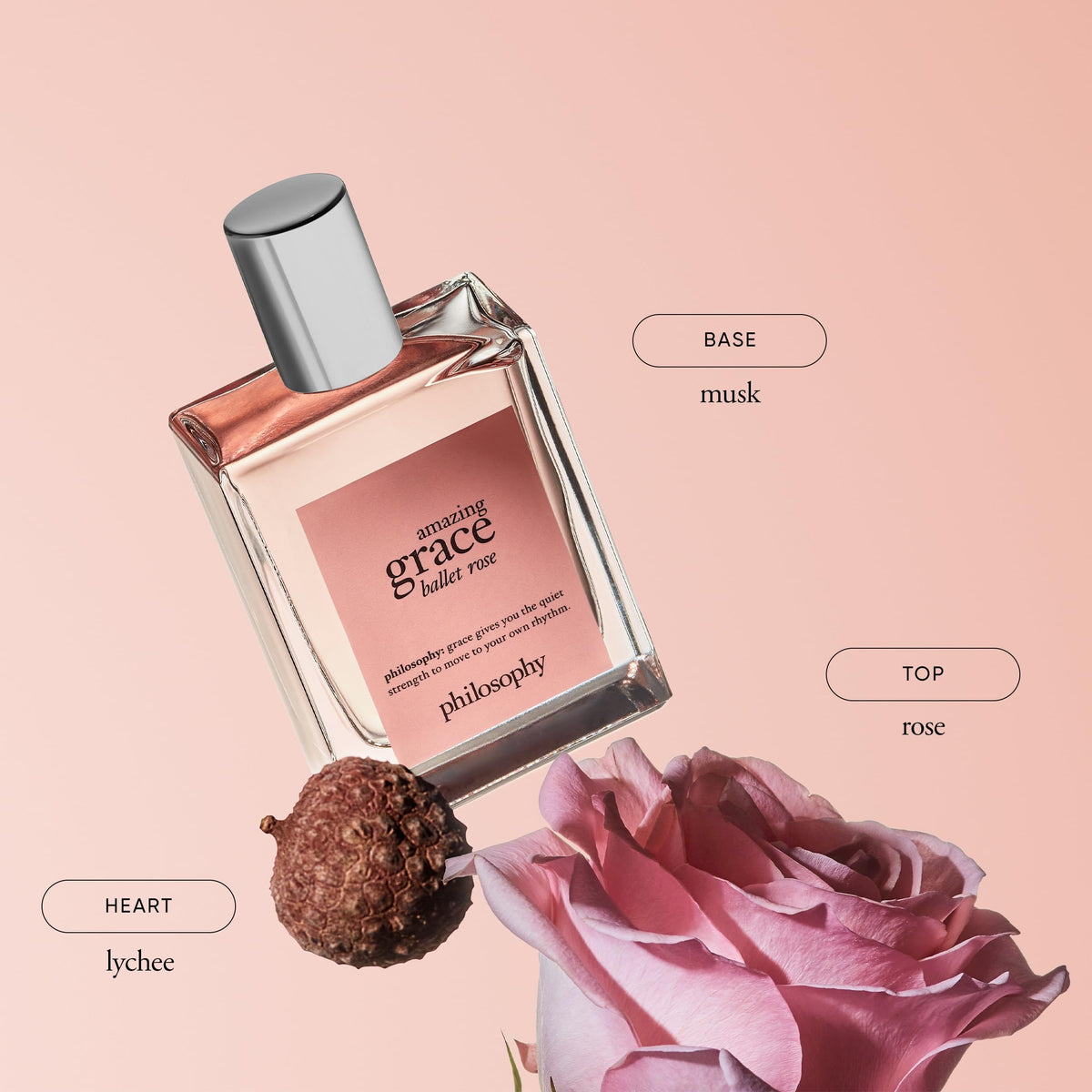 philosophy Amazing Grace Ballet Rose Eau de Toilette bottle with cap