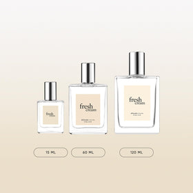 philosophy Fresh Cream Eau de Toilette bottle with floral background