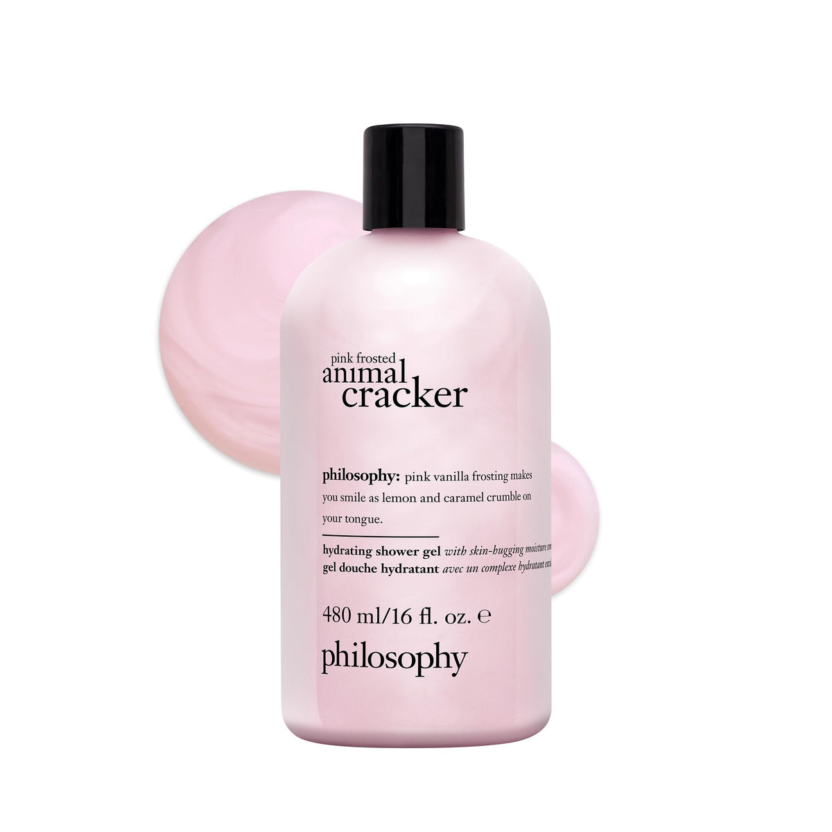 philosophy Pink Frosted Animal Cracker Shower Gel front view with 16 fl oz label