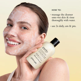philosophy Purity Made Simple Facial Cleanser lifestyle scene in bathroom
