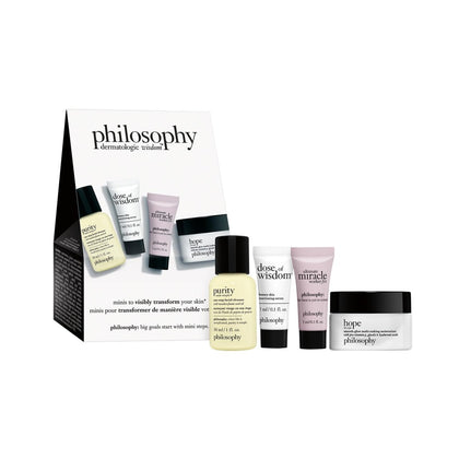 philosophy Purity Made Simple Facial Cleanser Set front view with all products