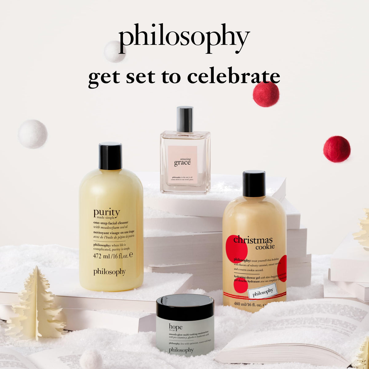philosophy Very Merry Holiday Shower Gel 16oz close-up of label