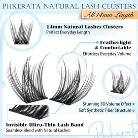 PHKERATA 14mm eyelash clusters packaging