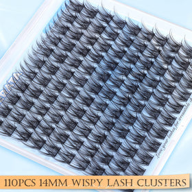 PHKERATA 14mm Natural Cluster Lashes in use