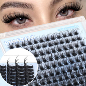 PHKERATA eyelash clusters displayed with makeup tools