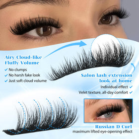 PHKERATA lash clusters displayed on a makeup table