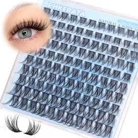 PHKERATA lash clusters showing natural look on eyes