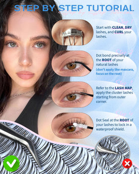 PHKERATA Natural Lash Clusters Manga Eyelash Clusters on model