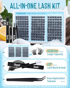 PHKERATA precision tweezers included in lash clusters kit