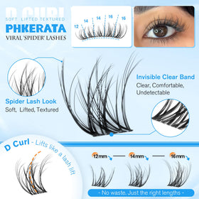 PHKERATA Spider Lash Clusters displayed in packaging