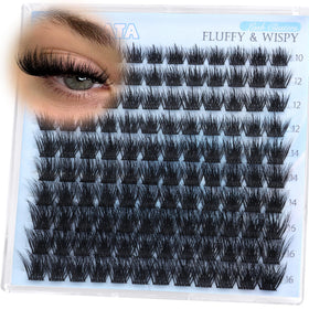PHKERATA Wispy Lash Clusters 120pcs mixed lengths tray front view