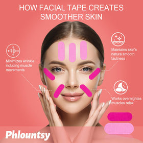 Phlountsy Smile Line Patches applied on forehead