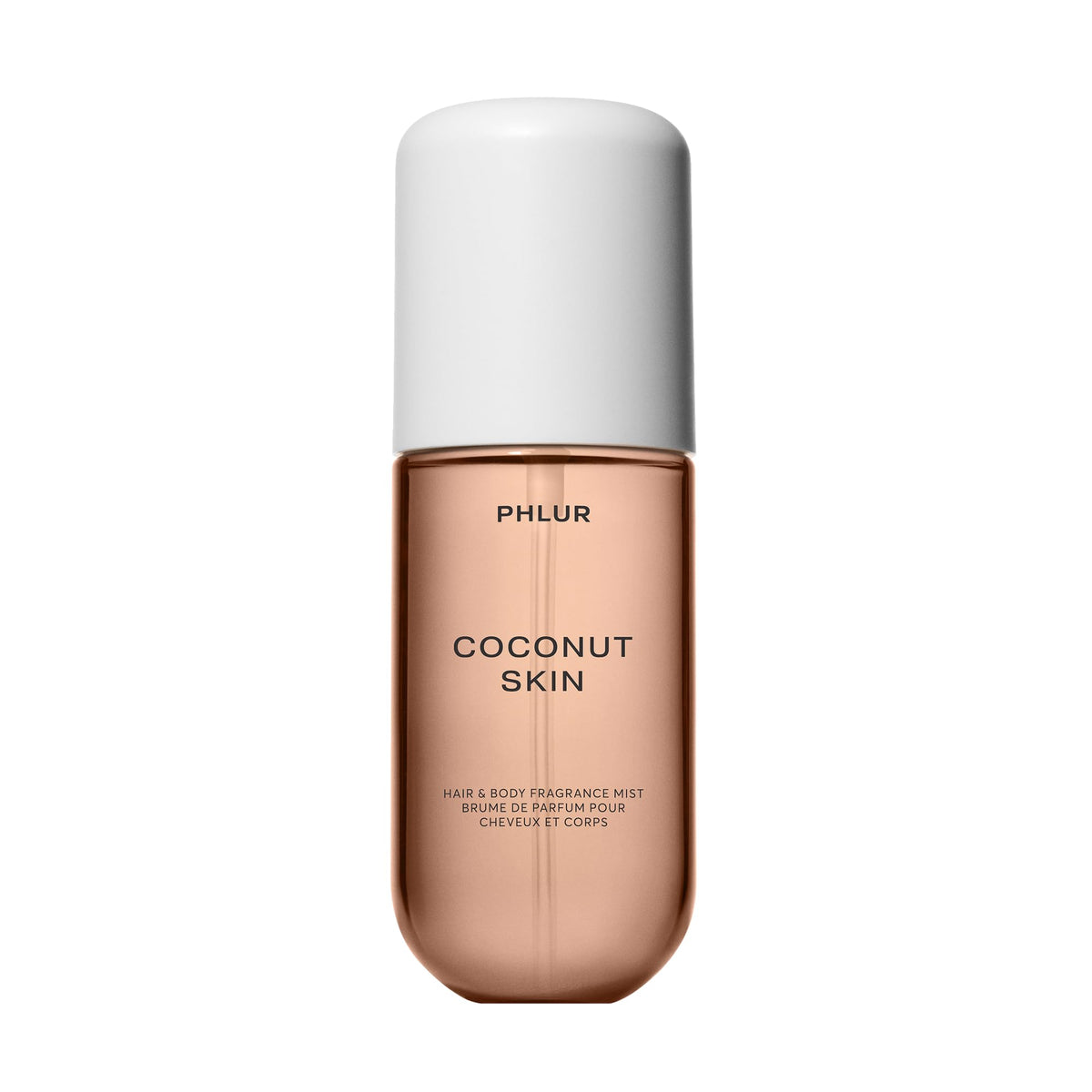 PHLUR Coconut Skin Body Mist front view with tropical design