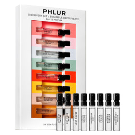 PHLUR Fragrance Discovery Kit front view with ten 2mL samples