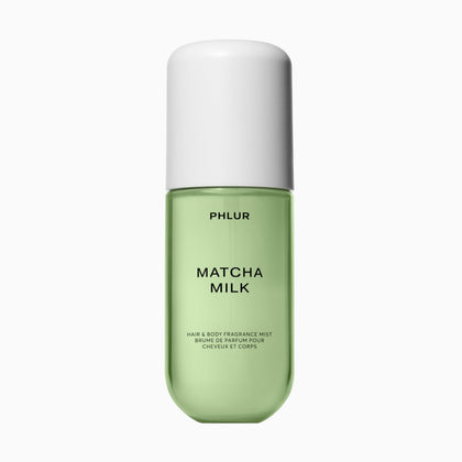 PHLUR Matcha Milk Body Mist front view, 3 Fl Oz bottle