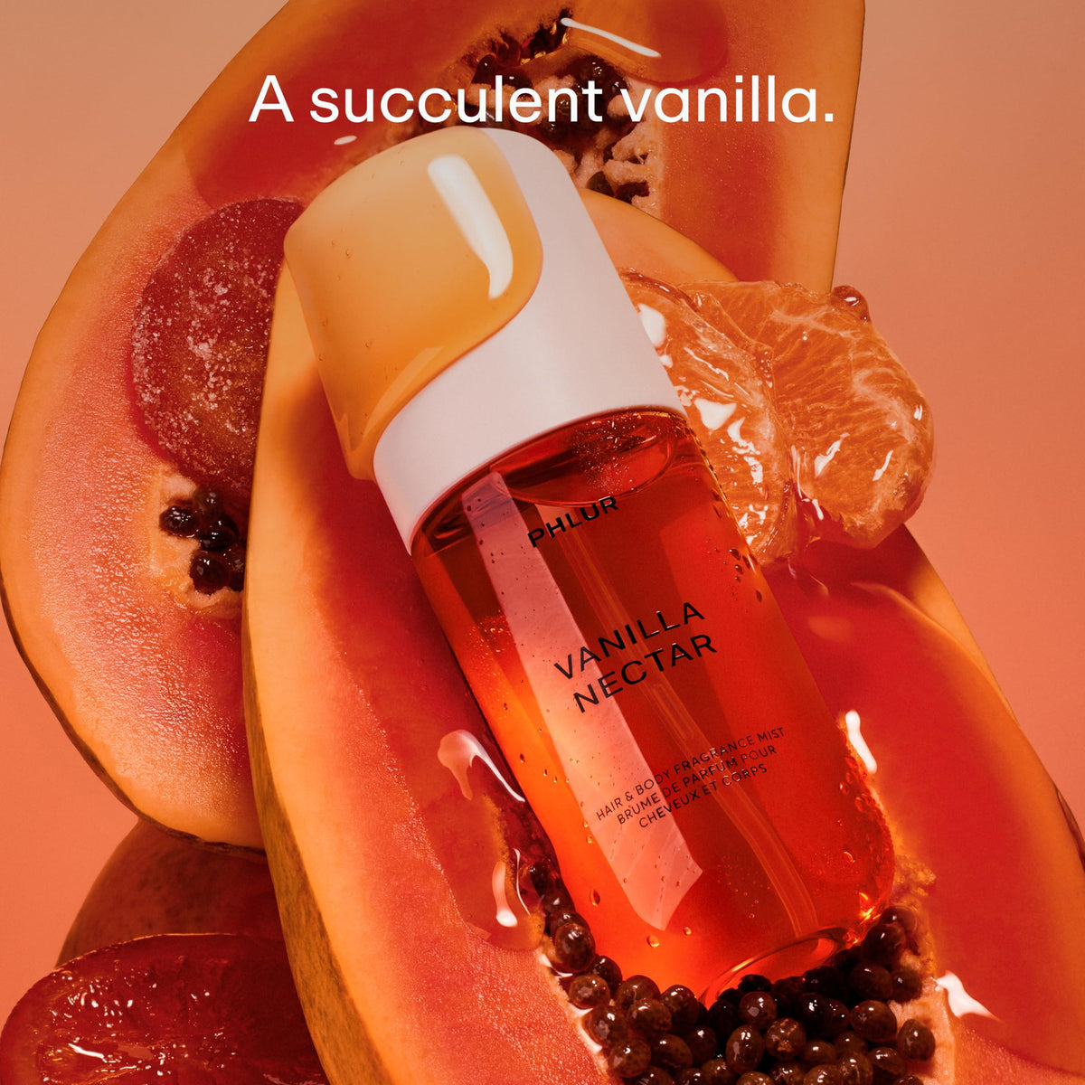 PHLUR Vanilla Nectar Body Mist packaging side view