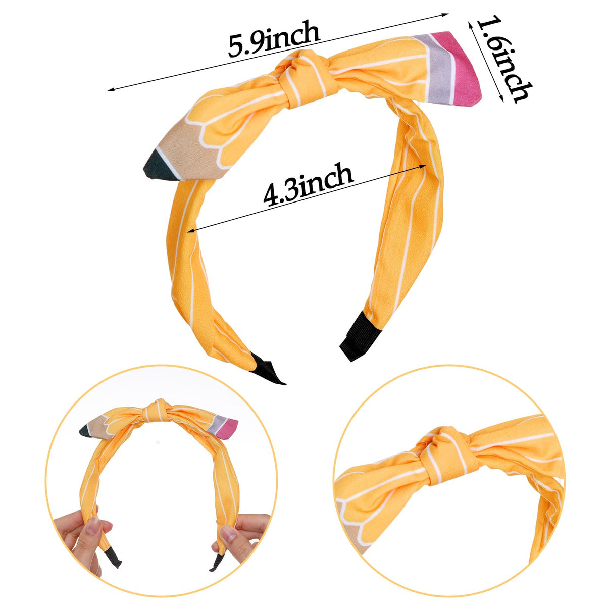 phnydreg large pencil bow hair clip 5.9 inches front view