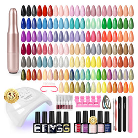 phoenixy Gel Nail Polish Kit 53 Pcs with UV Light and Nail Drill front view