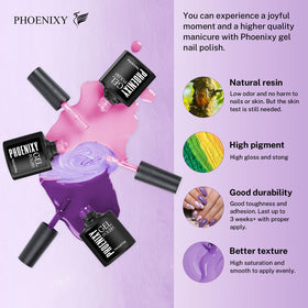 Phoenixy Gel Nail Polish set with base coat and top coats