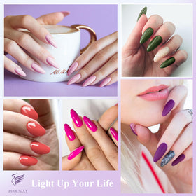 Phoenixy Gel Nail Polish vibrant colours display