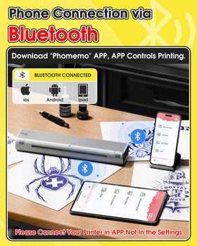 Phomemo M08F compact size comparison with traditional printer