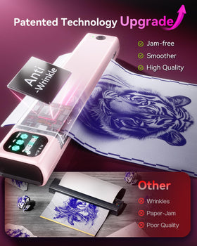 Phomemo M08F Plus Tattoo Stencil Printer with smartphone app interface