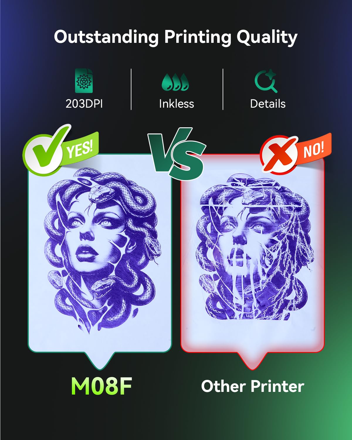 Phomemo M08F Tattoo Printer showing printing process