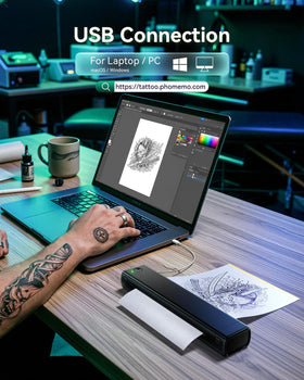 Phomemo M08F Tattoo Printer side view