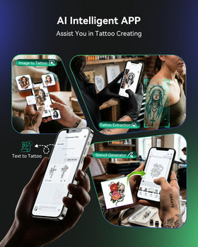Phomemo M08F Tattoo Printer with 100 sheets of transfer paper