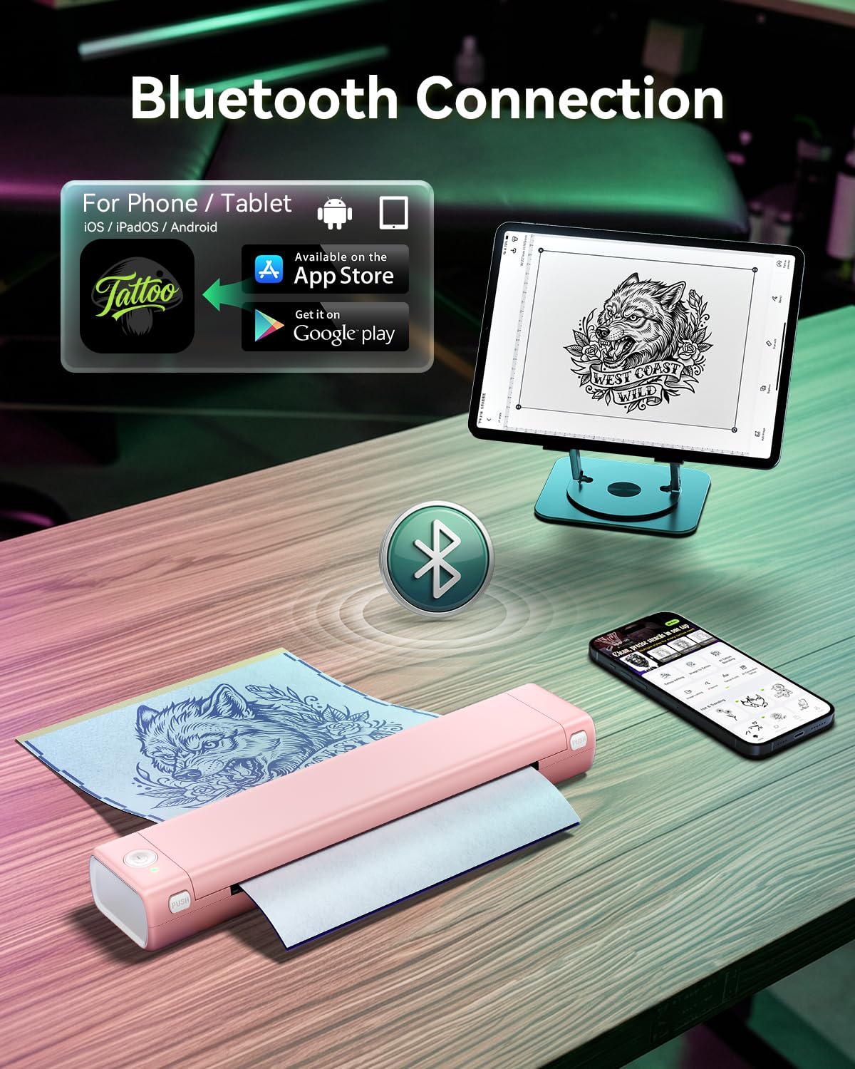 Phomemo M08F Tattoo Stencil Printer app interface