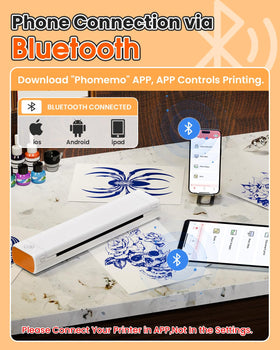 Phomemo M08F Tattoo Stencil Printer with app interface