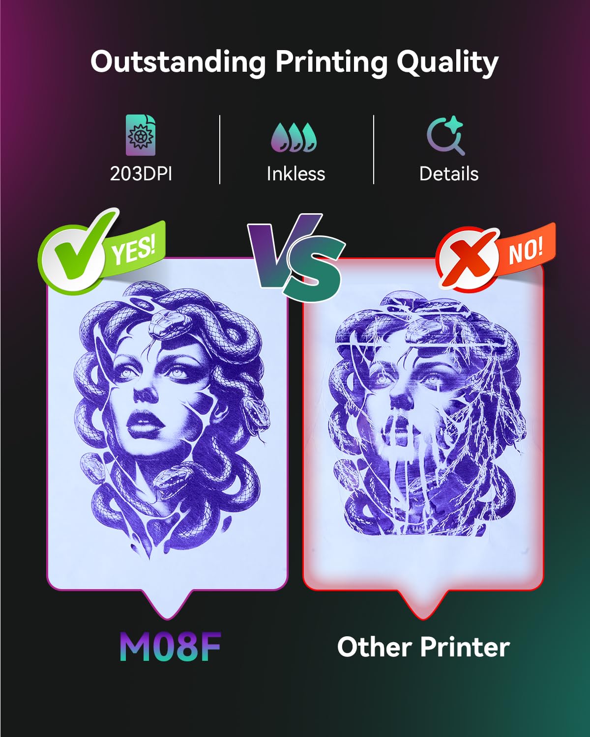 Phomemo M08F Tattoo Stencil Printer with app interface