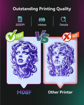 Phomemo M08F Tattoo Stencil Printer with app interface