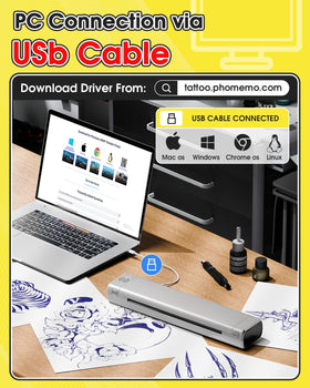 Phomemo M08F with smartphone connection for printing