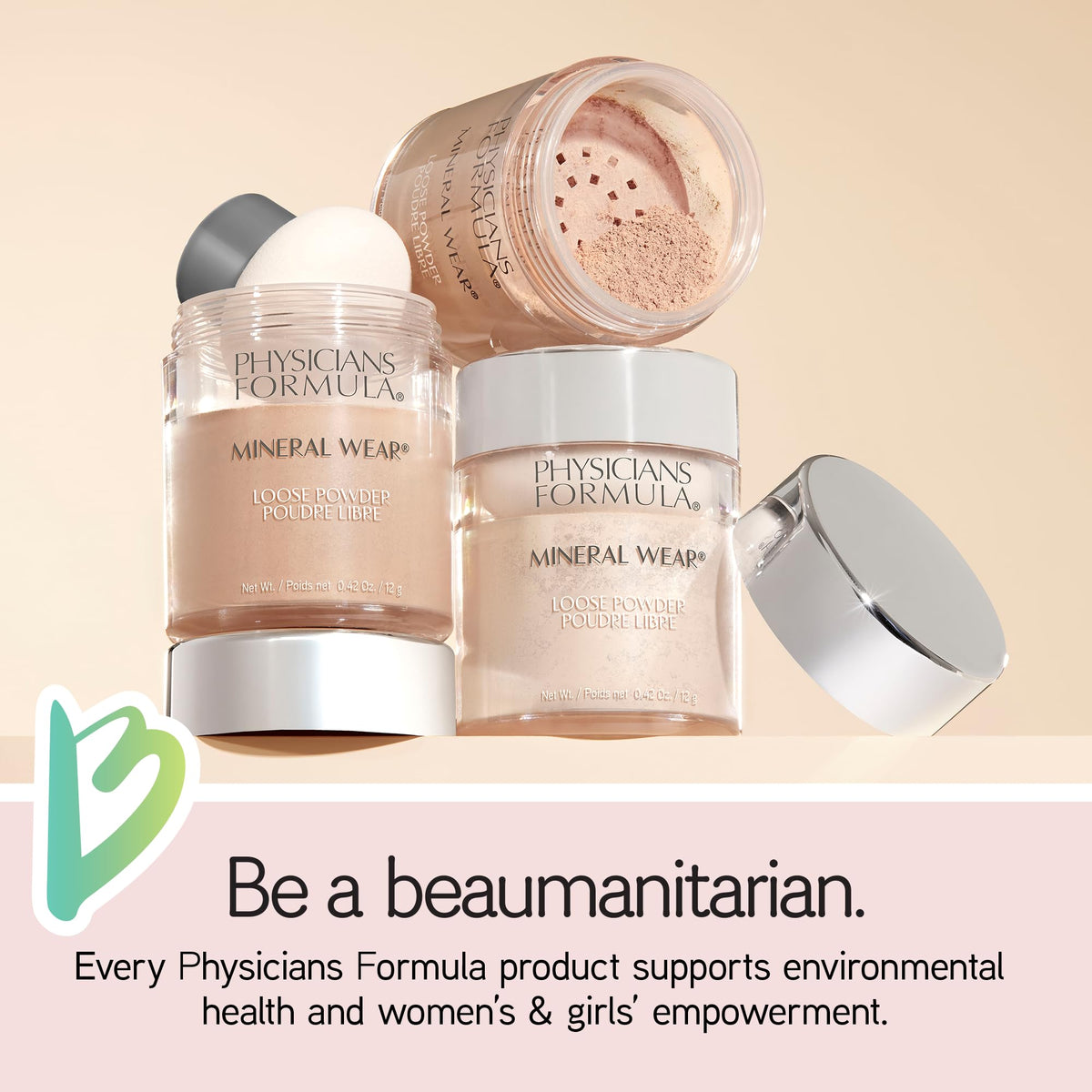 Physicians Formula Mineral Wear Loose Powder in use on model's face