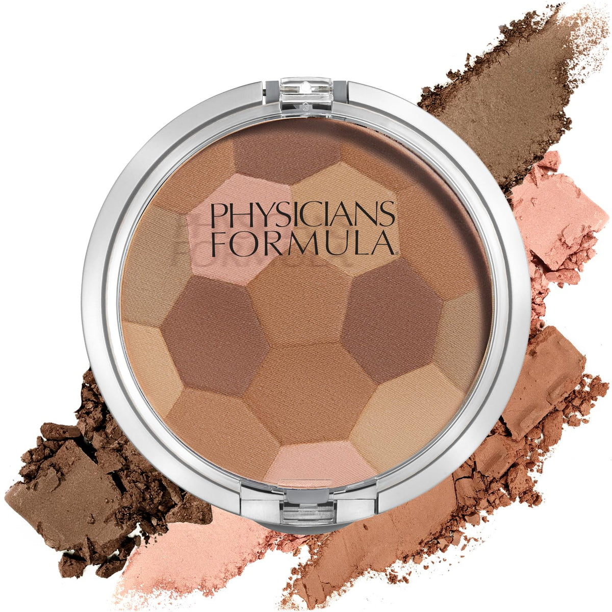 Physicians Formula Multi-Coloured Bronzer Palette front view with compact and brush