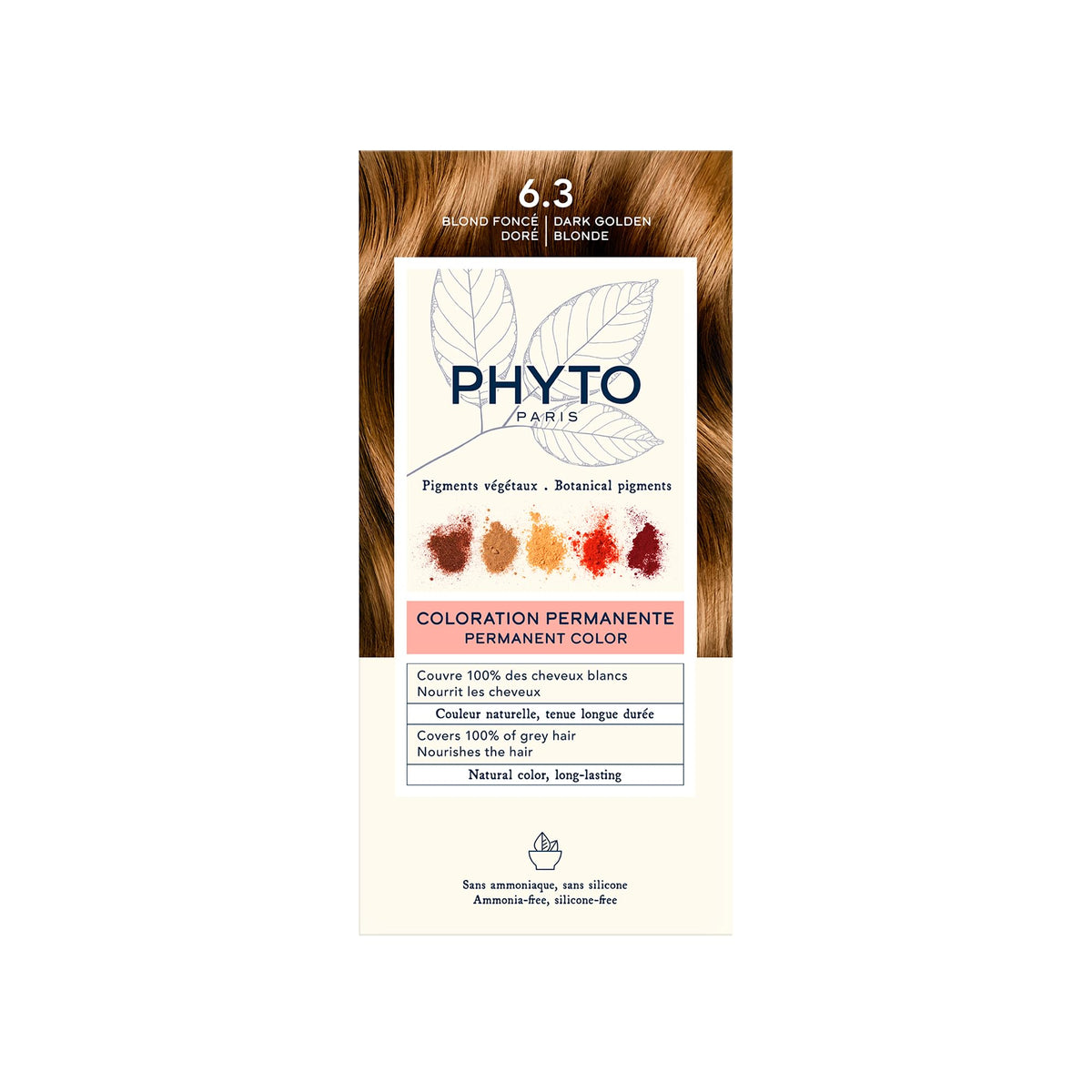 PHYTO Phytocolor 6.3 Dark Golden Blonde hair colour box front view