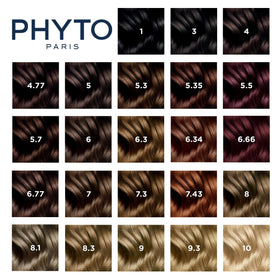 PHYTO Phytocolor hair dye developer and cream bottles