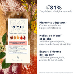PHYTO Phytocolor Permanent Hair Color 8 Light Blonde colouring cream tube