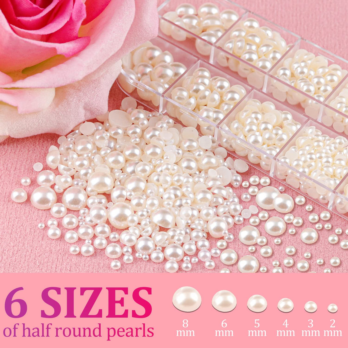 Picker pencil and tweezer included with the flat back pearls