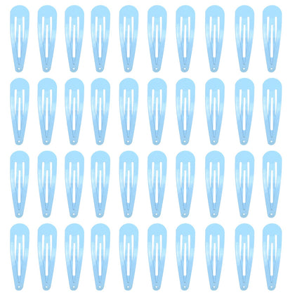PIDOUDOU 40 blue metal snap hair clips front view