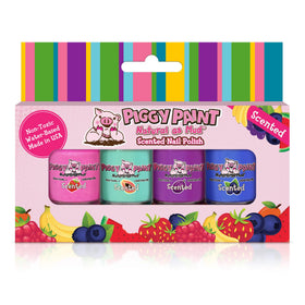 Piggy Paint 4 pack of scented nail polishes in vibrant colours