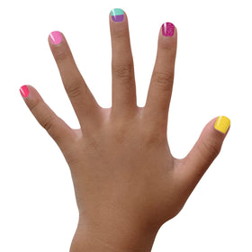 Piggy Paint nail polish set displayed on a colourful background