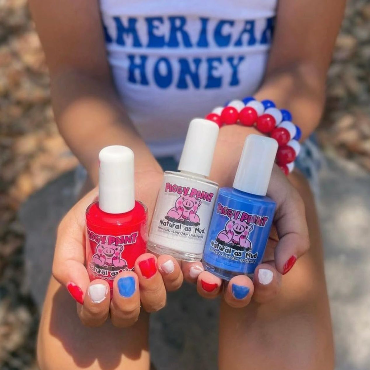 Piggy Paint nail polish set with festive decorations
