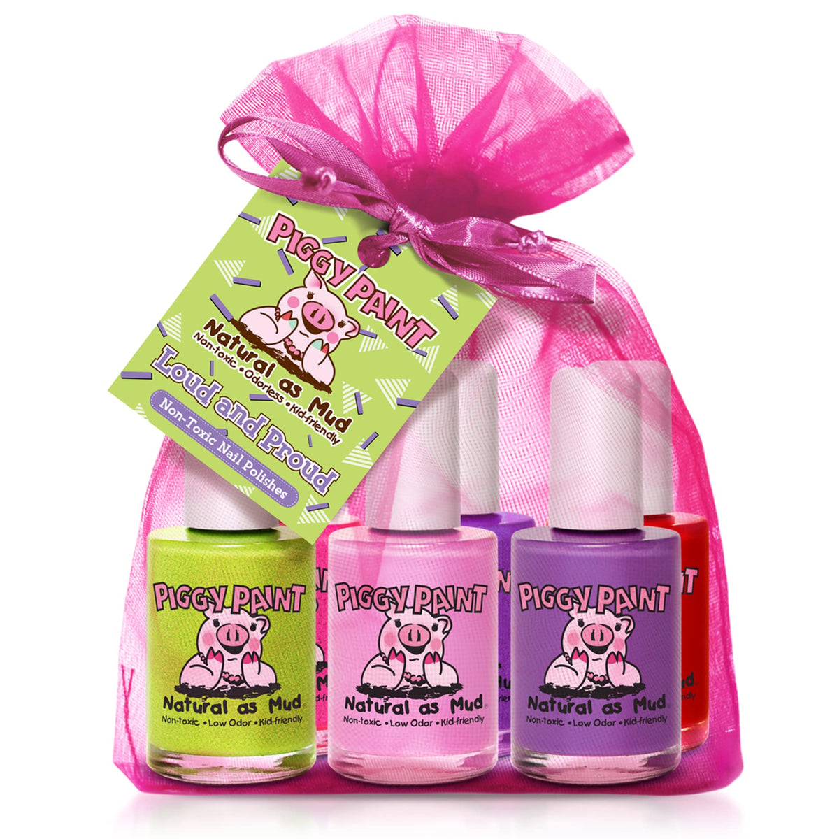Piggy Paint Nail Polish Set with six assorted colours