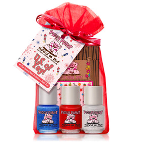 Piggy Paint non-toxic kids nail polish set with three mini bottles