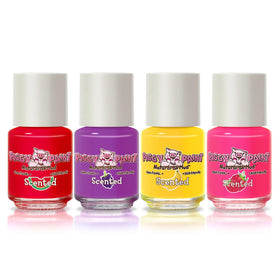 Piggy Paint Scented Nail Polish bottles with colourful caps
