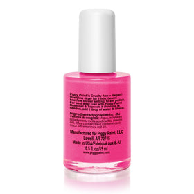 Piggy Paint Shimmery Pink Nail Polish back view with ingredients