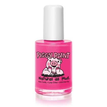 Piggy Paint Shimmery Pink Nail Polish front view 15ml bottle