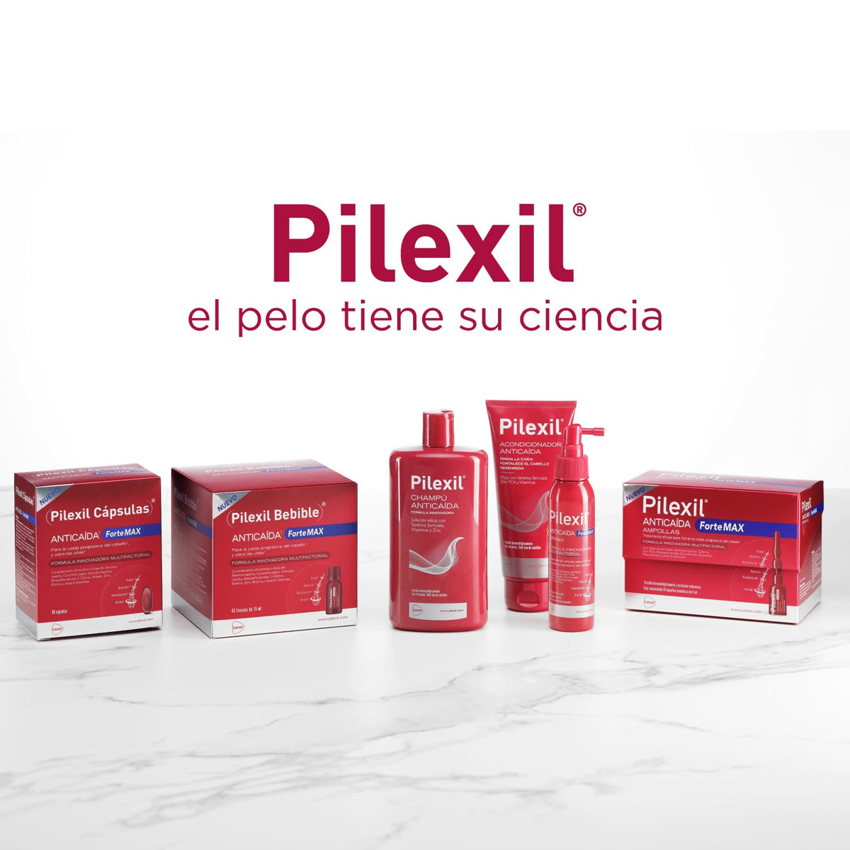 PILEXIL Anti-Hair Loss Shampoo 300mL in bathroom setting